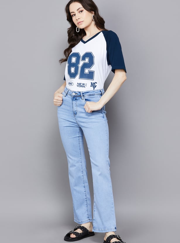 KRAUS Solid Flared Jeans