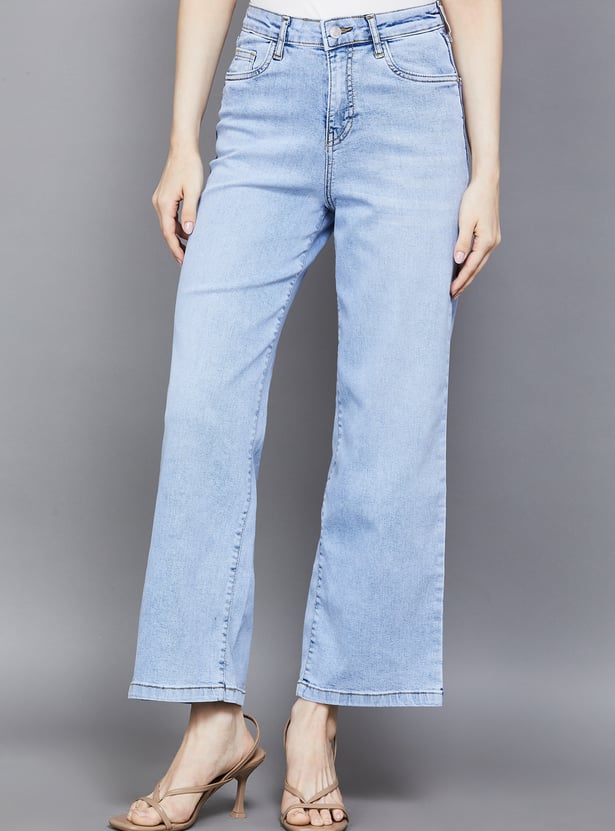 KRAUS Solid Wide Leg Jeans