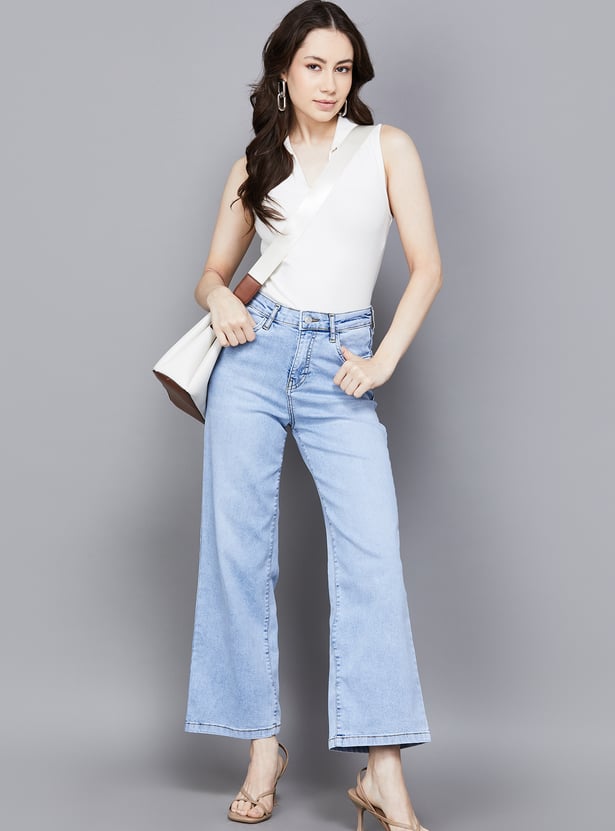 KRAUS Solid Wide Leg Jeans