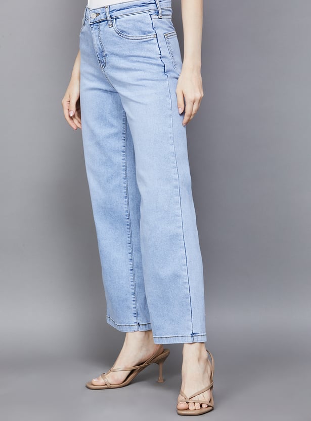 KRAUS Solid Wide Leg Jeans