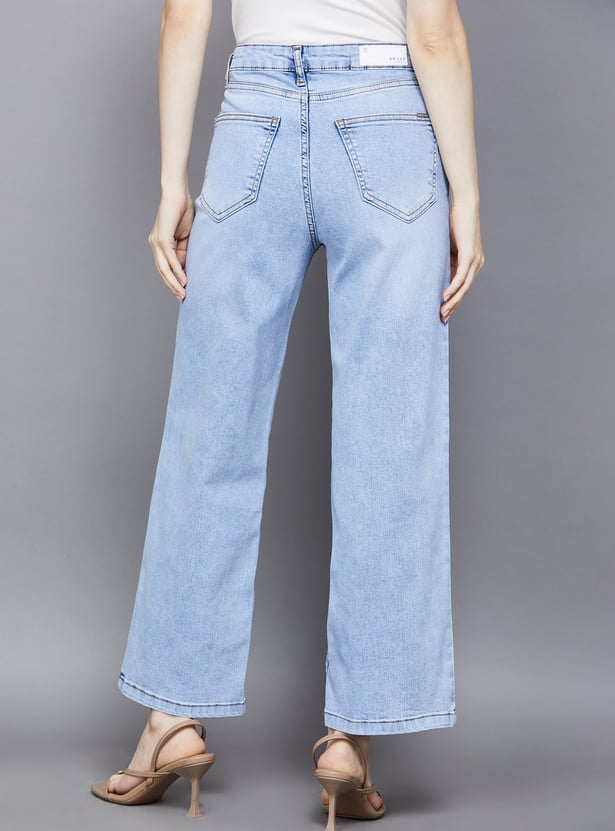 KRAUS Solid Wide Leg Jeans