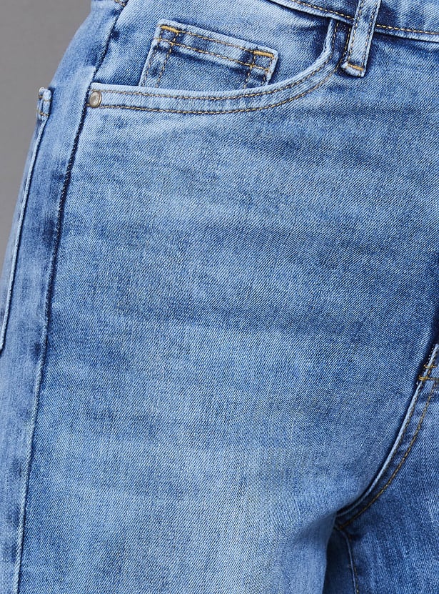 KRAUS Solid High Wide Leg Jeans