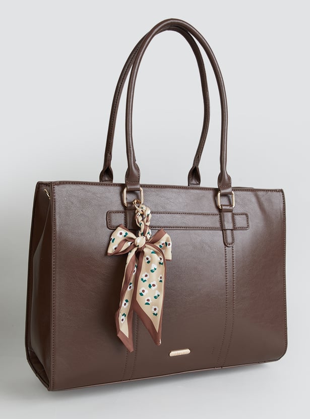 GINGER Solid Laptop Bag with Scarf