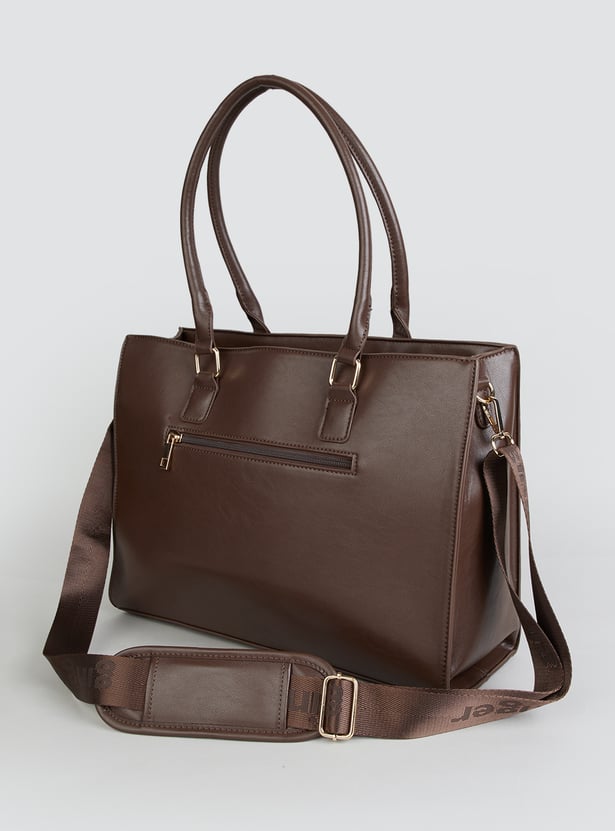 GINGER Solid Laptop Bag with Scarf