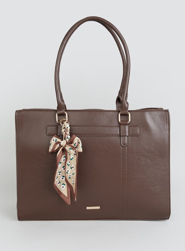 GINGER Solid Laptop Bag with Scarf