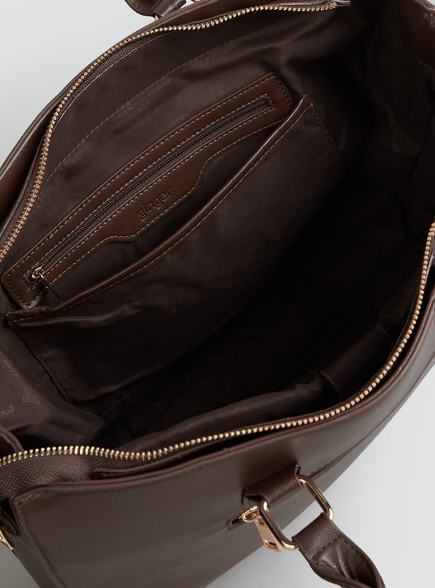 GINGER Solid Laptop Bag with Scarf
