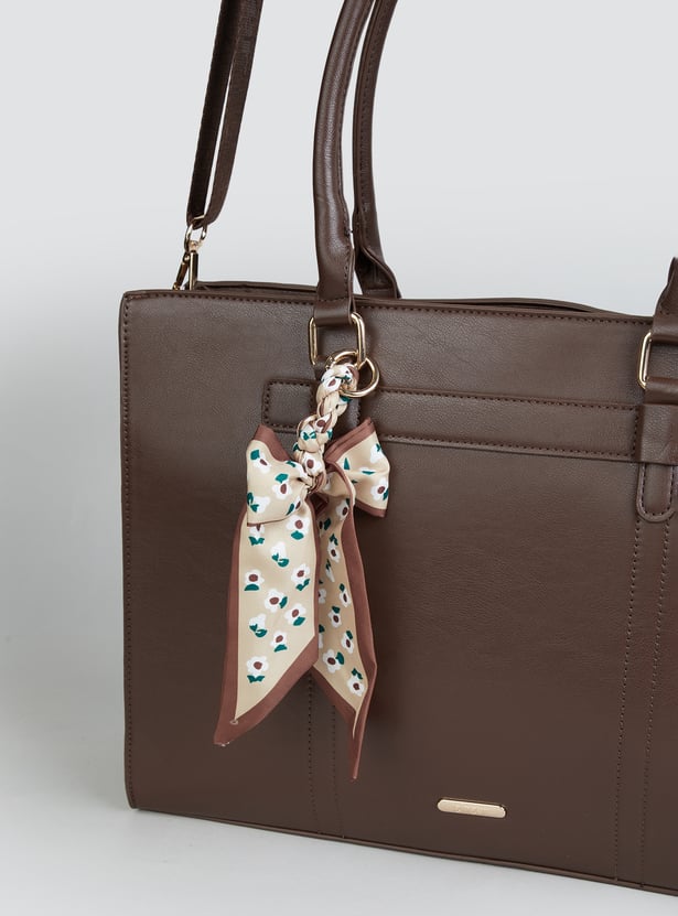 GINGER Solid Laptop Bag with Scarf