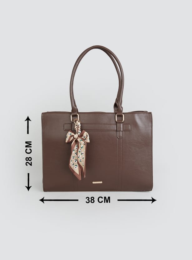 GINGER Solid Laptop Bag with Scarf