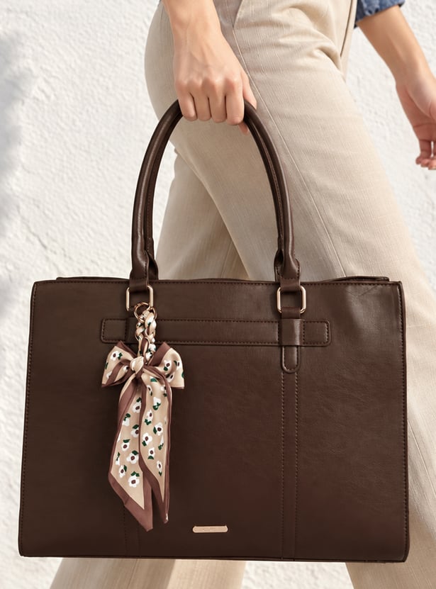 GINGER Solid Laptop Bag with Scarf