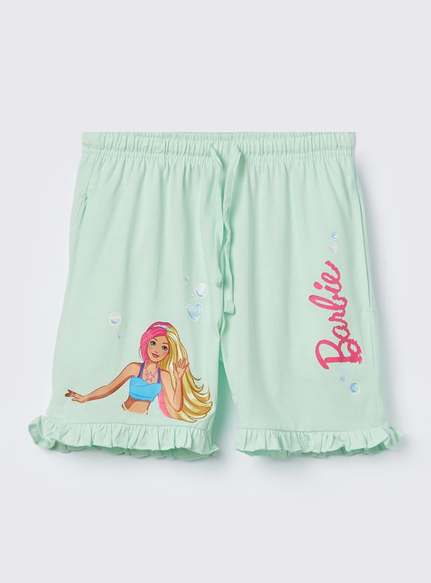 KIDSVILLE Girls Barbie Print Shorts