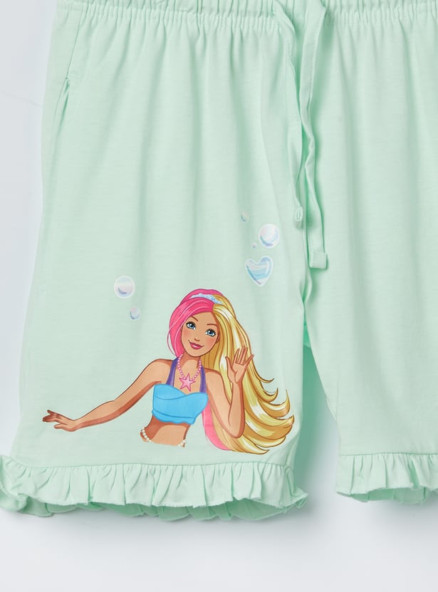 KIDSVILLE Girls Barbie Print Shorts