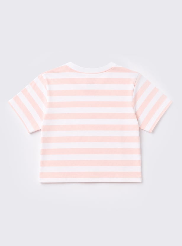 KIDSVILLE Girls Barbie Striped T-shirt