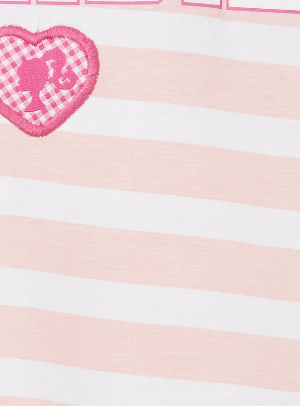 KIDSVILLE Girls Barbie Striped T-shirt