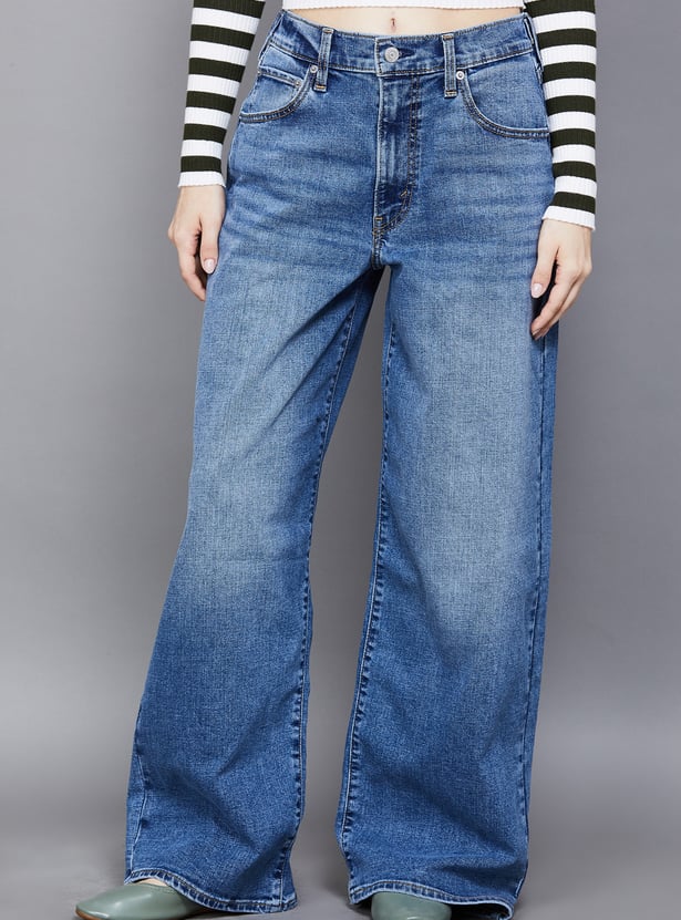 LEVI'S Solid High Rise Wide Leg Jeans