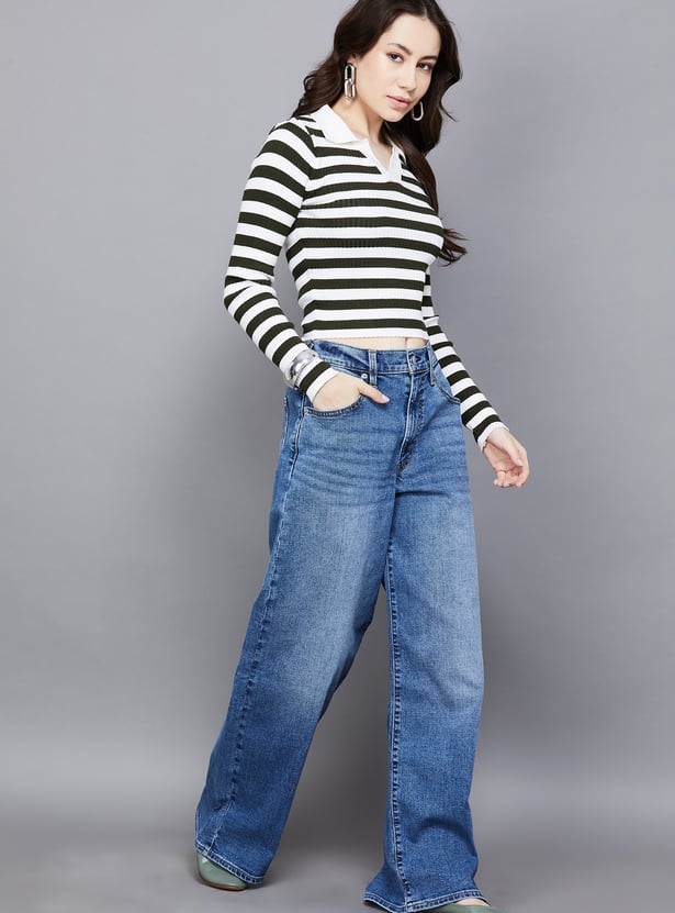 LEVI'S Solid High Rise Wide Leg Jeans