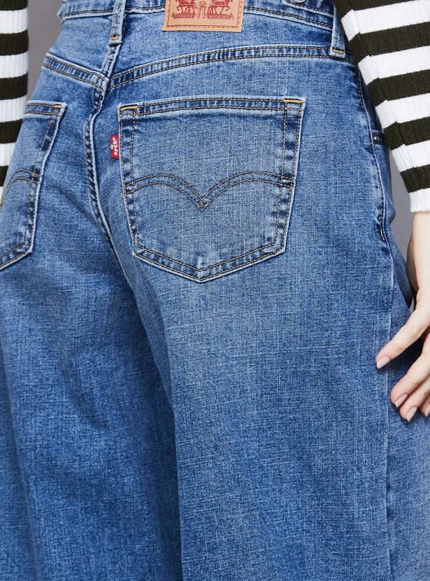 LEVI'S Solid High Rise Wide Leg Jeans