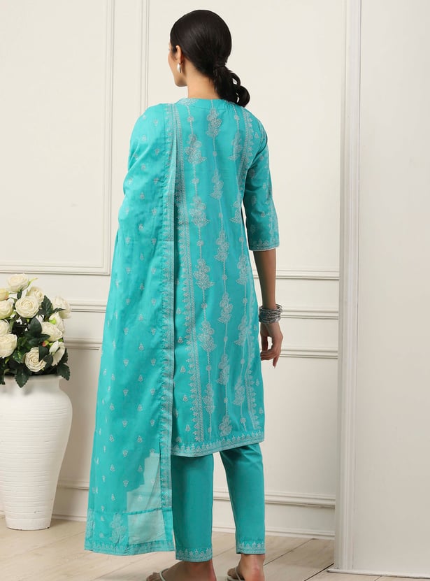 BIBA Ethnic Motif Straight Kurta Set