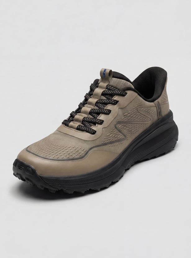 SKECHERS Textured Lace-Up Sports Shoes