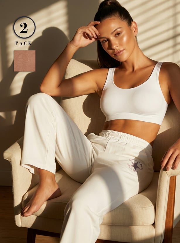 ENAMOR Non Padded Non Wired Seamless Bra - Pack of 2