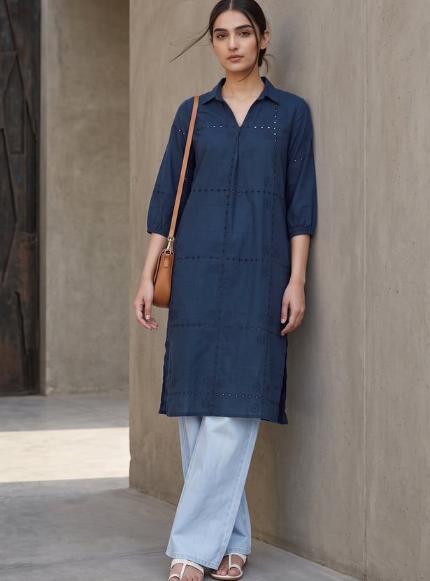 MELANGE Embroidered Straight Kurta