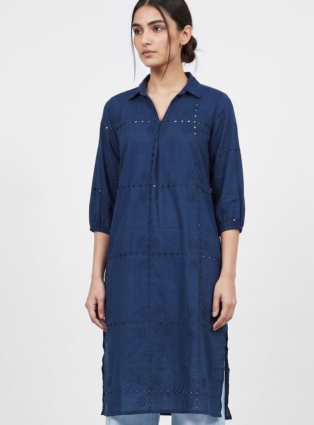 MELANGE Embroidered Straight Kurta