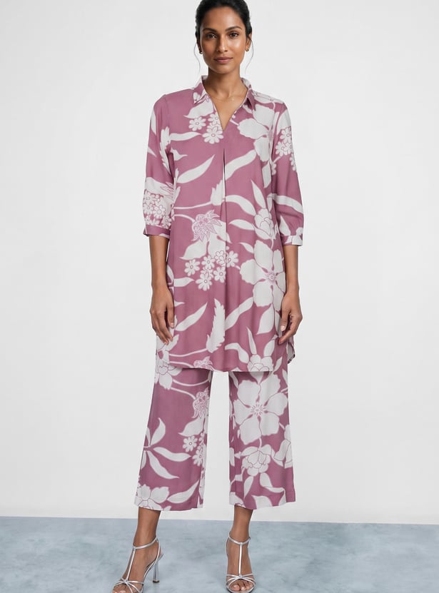 MELANGE Floral Print Kurta Set