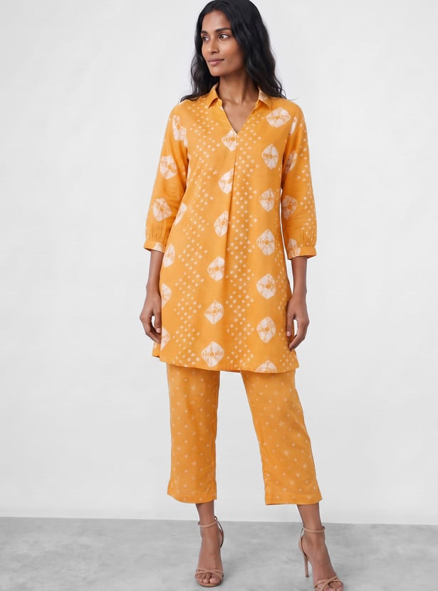 MELANGE Bandani Print Straight Kurti Set