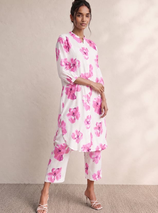 MELANGE Floral Print Kurta Set