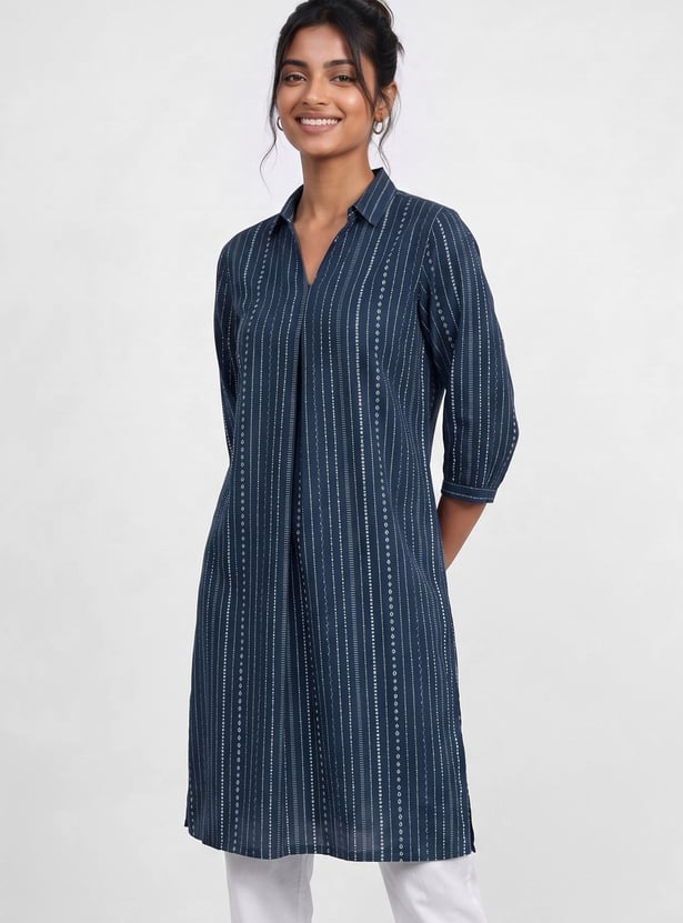 MELANGE Striped Straight Kurta