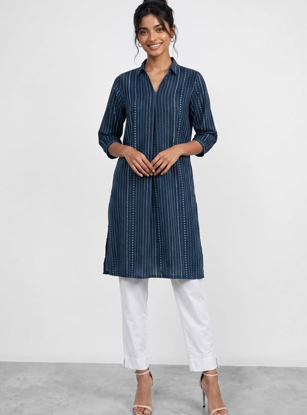 MELANGE Striped Straight Kurta