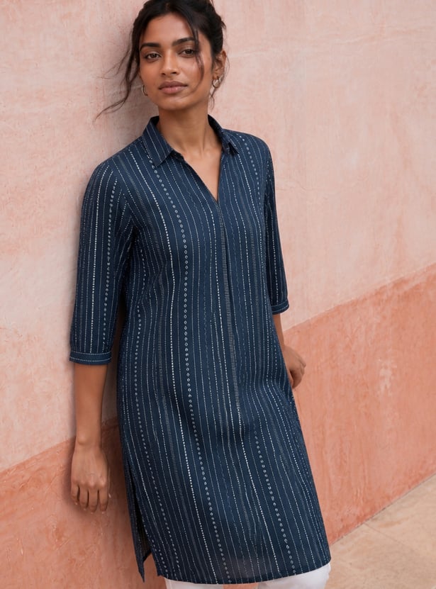 MELANGE Striped Straight Kurta