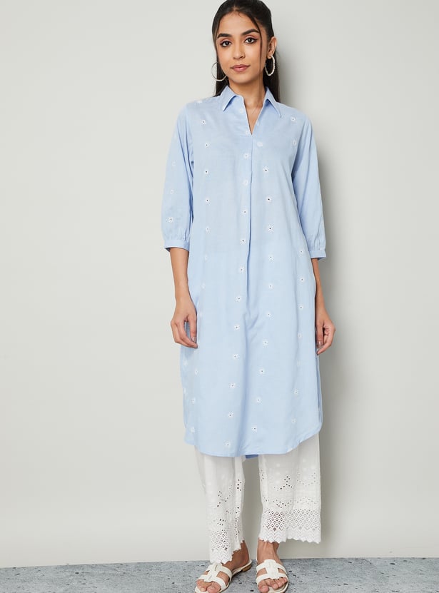 MELANGE Embroidered Straight Kurta