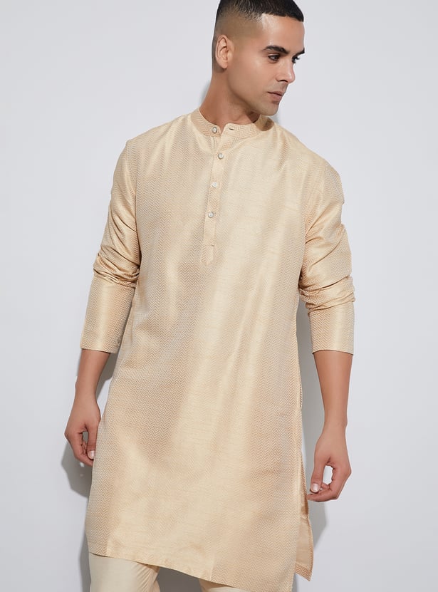 MELANGE Textured Straight Kurta