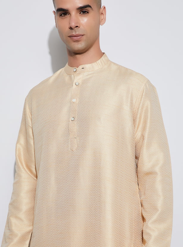 MELANGE Textured Straight Kurta