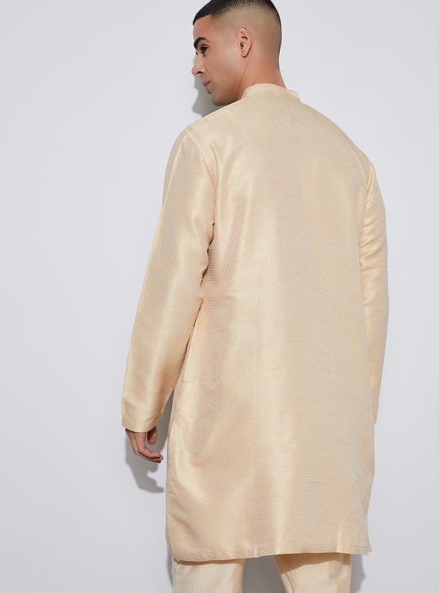 MELANGE Textured Straight Kurta
