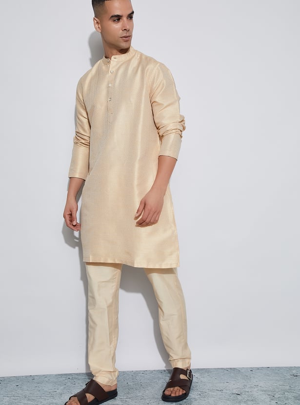 MELANGE Textured Straight Kurta