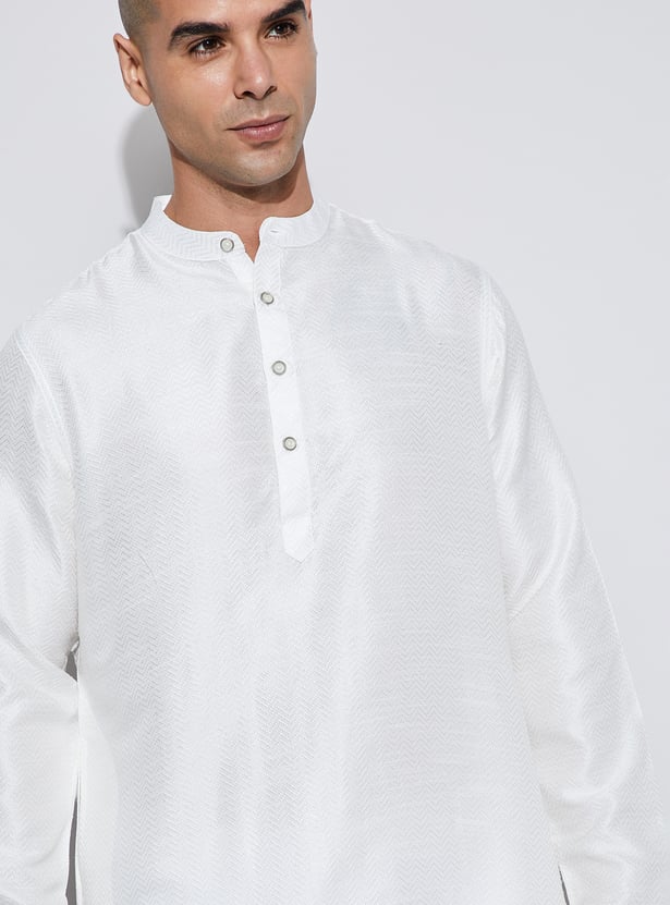 MELANGE Textured Straight Kurta