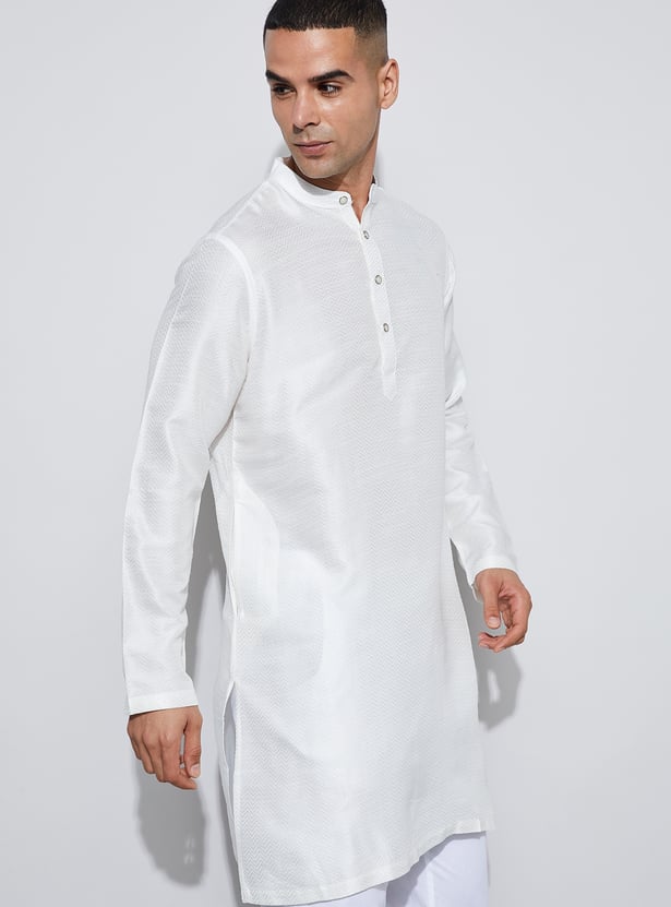 MELANGE Textured Straight Kurta