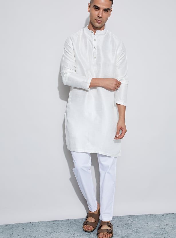 MELANGE Textured Straight Kurta