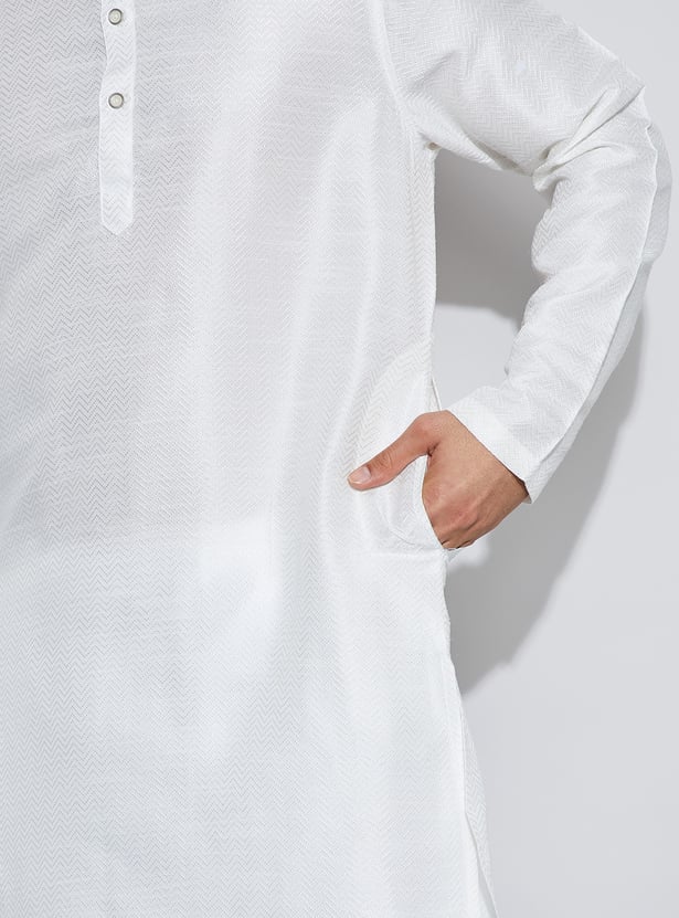 MELANGE Textured Straight Kurta