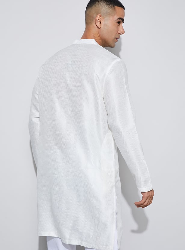 MELANGE Textured Straight Kurta