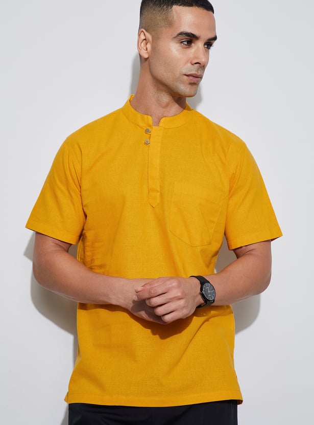 MELANGE Solid Short Straight Kurta