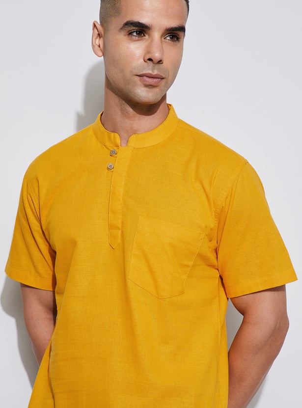 MELANGE Solid Short Straight Kurta