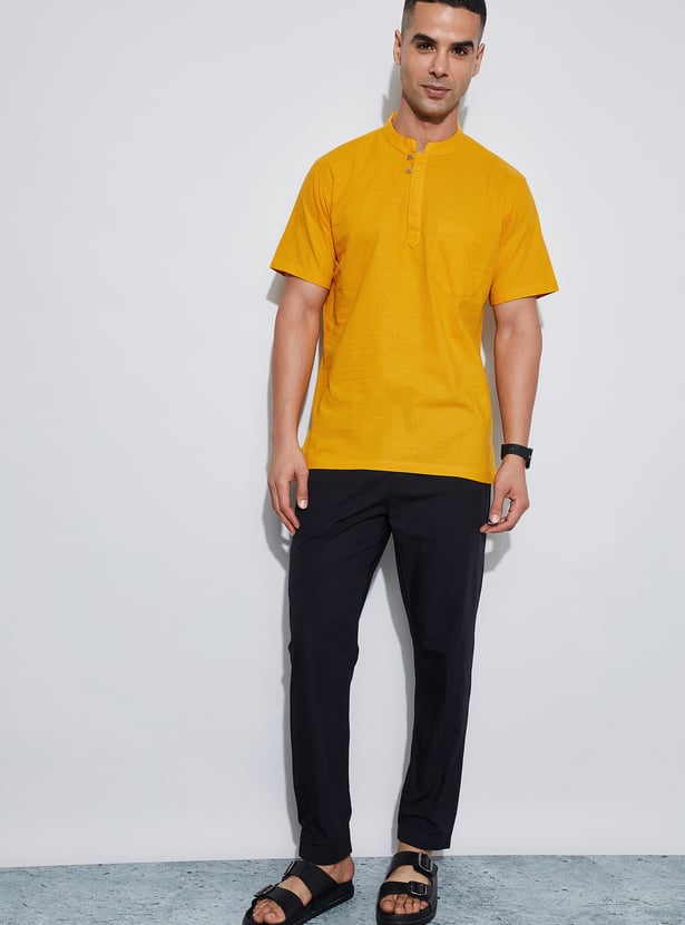 MELANGE Solid Short Straight Kurta