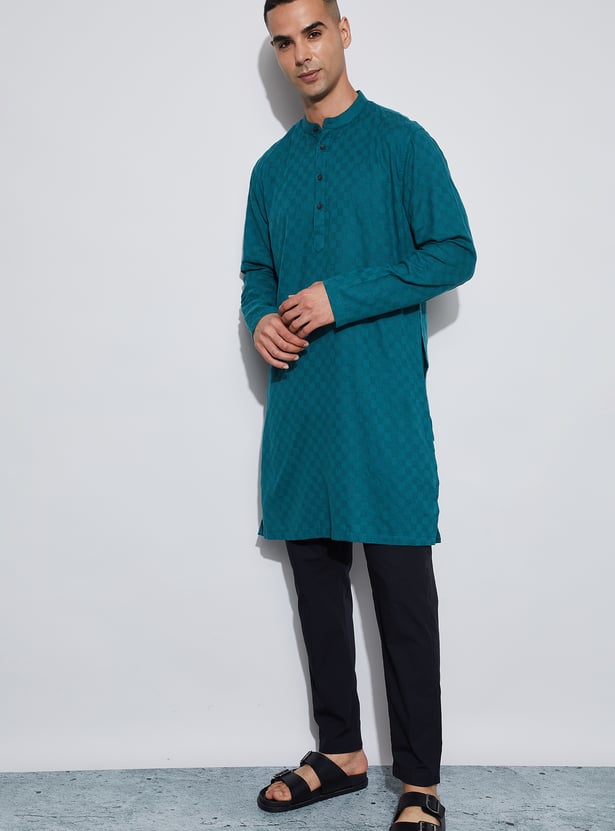 MELANGE Textured Calf Length Kurta