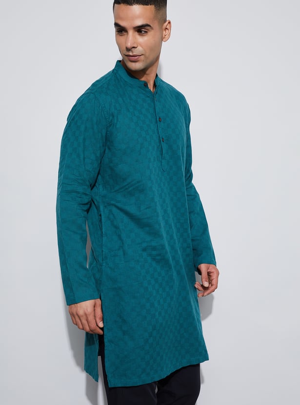 MELANGE Textured Calf Length Kurta