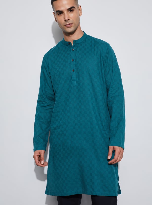 MELANGE Textured Calf Length Kurta
