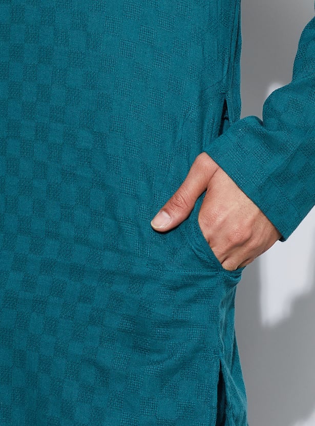 MELANGE Textured Calf Length Kurta