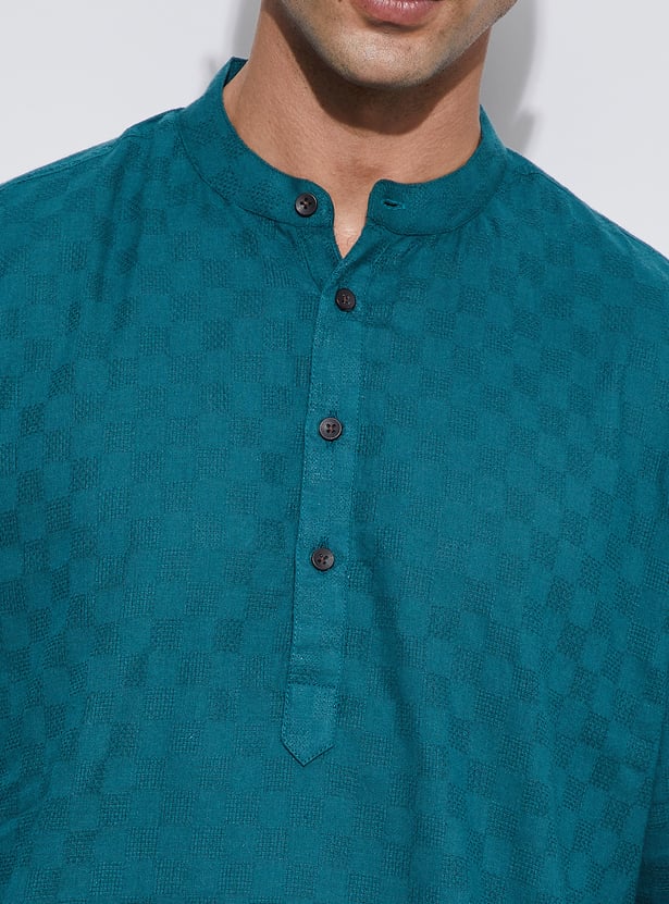 MELANGE Textured Calf Length Kurta