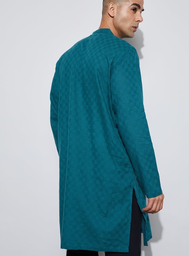 MELANGE Textured Calf Length Kurta
